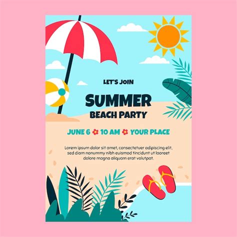 Handgezeichnete Einladung zum Sommerfest | Kostenlose Vektor
