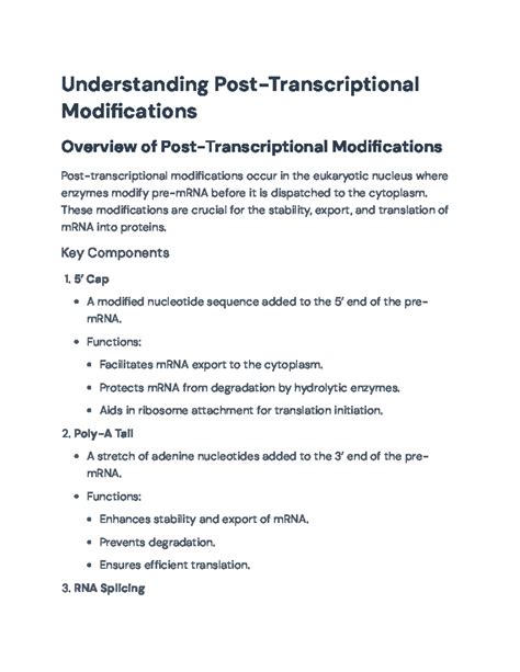 Post-Transcriptional Modifications Overview: Key Processes & Functions ...