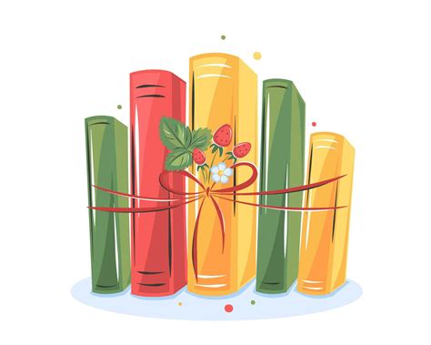 Books with flowers and strawberries on white background. Design for ...