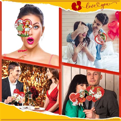 Buy 48 Pcs Vintage Valentine Ornaments Retro Valentines Tree Ornaments ...