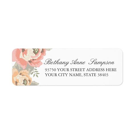 Vintage Floral Return Address Labels | Zazzle