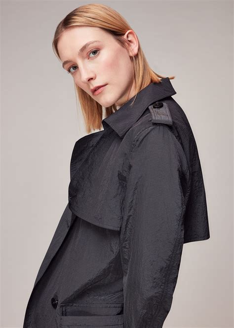 Dark Grey Water Resistant Trench Coat | WHISTLES | Whistles UK