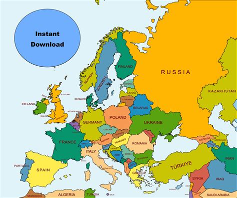 Printable Map Of European Countries