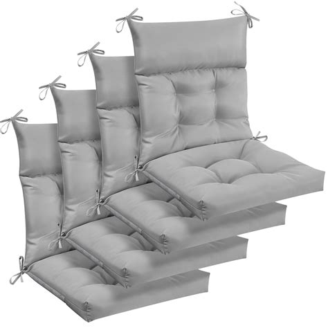 4 Pieces Patio Chair Cushions Outdoor Indoor Seat/Back Chair Cushions ...
