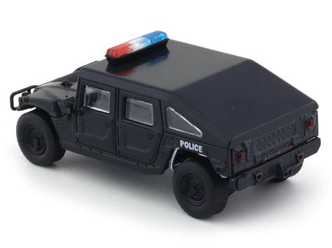 Hummer H1 / Humvee Police Black 1:64 Master diecast scale model car ...
