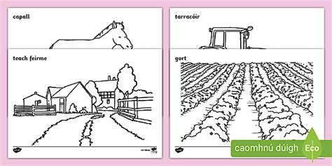 The Farm Aistear Colouring Pages Gaeilge