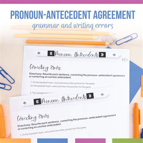 Pronoun Antecedent Errors Activities | Writing Errors with Pronouns ...
