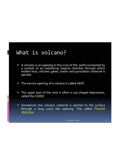 SOLUTION: Volcano and their different types and distributions in world - Studypool
