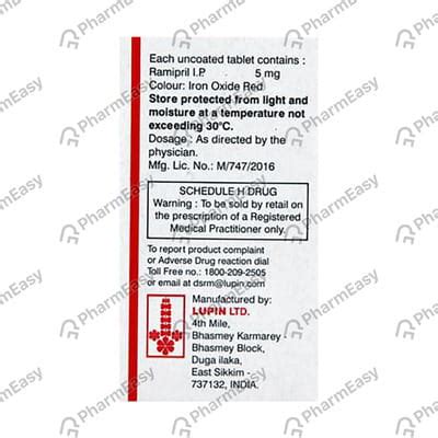 Ramistar 5 MG Tablet (10): Uses, Side Effects, Price & Dosage | PharmEasy