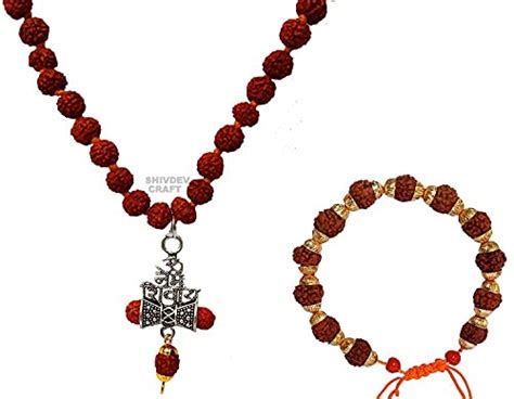 Buy SHIVDEV CRAFT 108 Beads Panchmukhi Rudraksha Mala With Oxidize ...