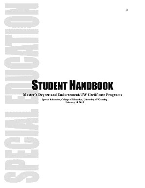 Special Education Student Handbook - University Of Wyoming - Fill and ...