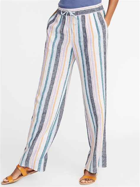 Mid-Rise Wide-Leg Linen-Blend Pull-On Pants for Women | Old Navy ...