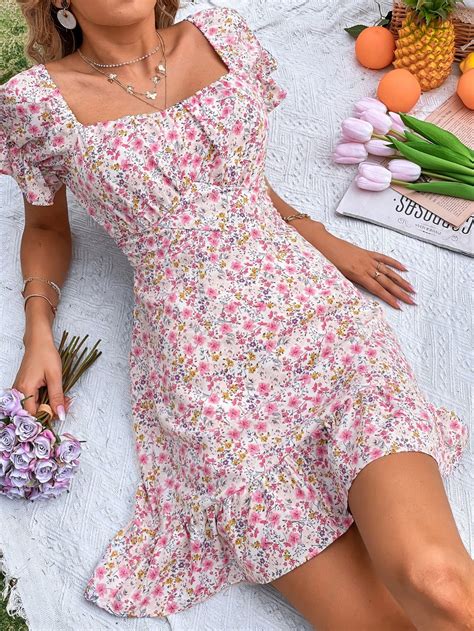 SHEIN USA | Summer dresses, Clothes for women, Short sleeve floral dress