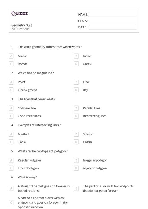 50+ geometry worksheets for 12th Class on Quizizz | Free & Printable