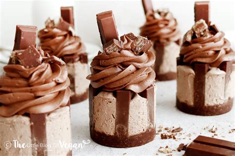 Mini No-Bake Kit Kat Cheesecakes - The Little Blog Of Vegan
