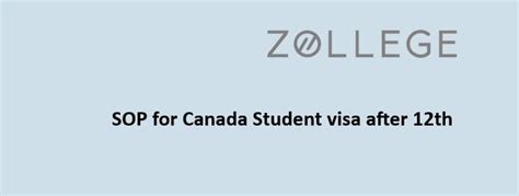 SOP for Canada Student Visa after 12th
