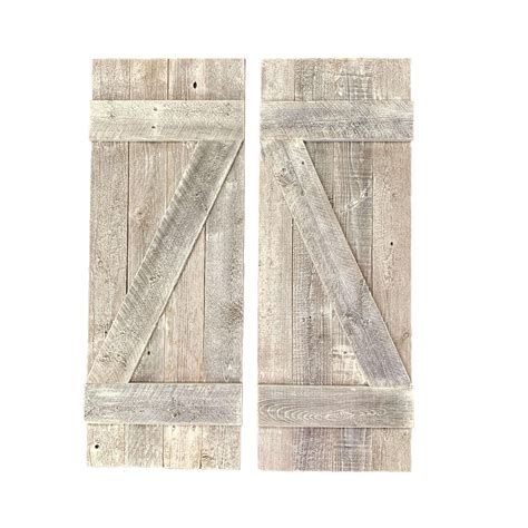 Set Rustic Weathered Grey Wood Decorative Window Shutters