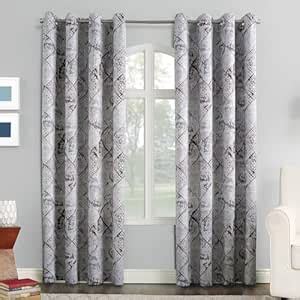 Buy Sun Zero Reardon Distressed Global Tile Print Grommet Curtain Panel ...