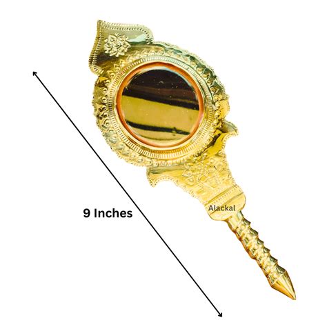 AUTHENTIC ARANMULA KANNADI WITH HANDLE ( VALKANNADI ) – Alackal Bell Metals
