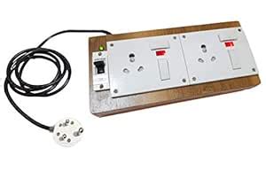 Buy Wooden Extension, Anchor MCB, Two 16Amp Switch Socket Fuse ...