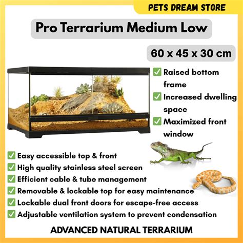 Exo Terra Pro Terrarium Medium Low PT4407 Glass terrarium 60*45*30cm ...