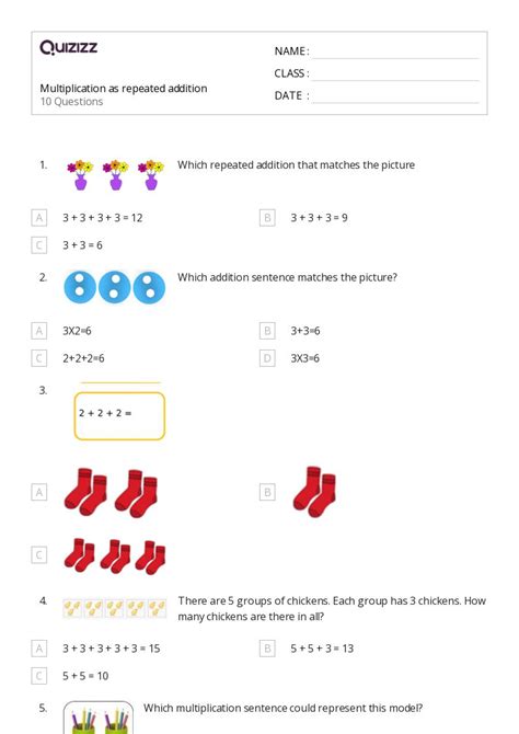 50+ Repeated Addition worksheets for 1st Class on Quizizz | Free ...