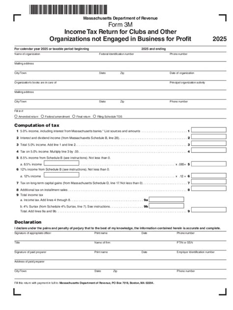 2025 Form MA DoR 3M - Blank Fillable Template | Fill Out, Print ...