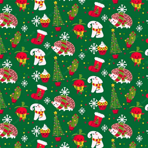 Free Vector | Colorful funny christmas pattern