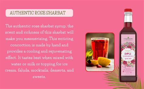Orgrain India Pushkar Raj Rose (Gulab) Sharbat 1000ml With Pink Rose ...