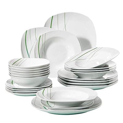 VEWEET Aviva 24-Piece Green Lines Dinner Combi-Set India | Ubuy