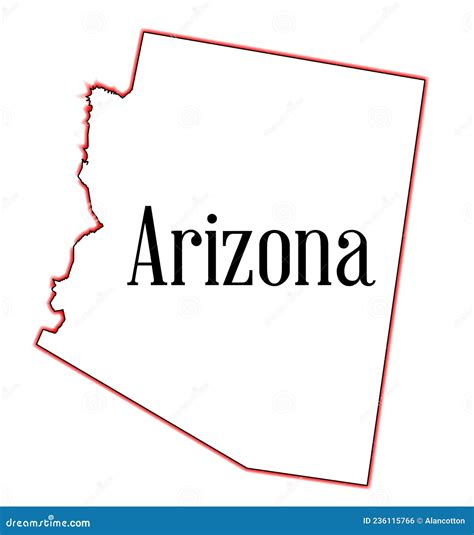 Arizona State Outline Map stock vector. Illustration of vector - 236115766