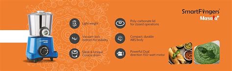 SmartFingers Masala + Table Top Masala Wet Grinder 230V 50hz, 2 Liter ...