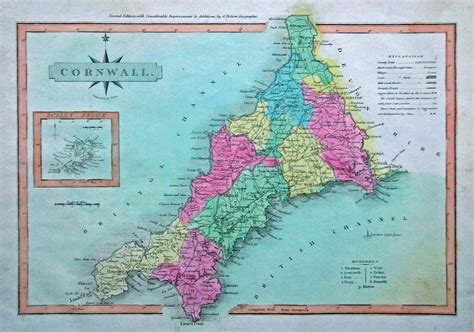 Old map of Cornwall by James Wallis - 1816