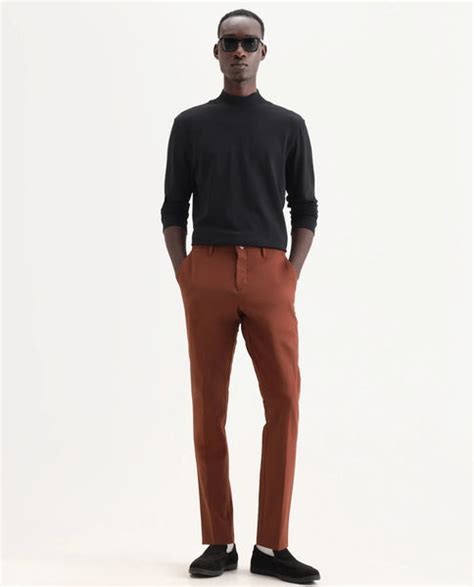 Rare Rabbit Men's Drivers Dark Rust Polyester Blend Plain Regular Fit