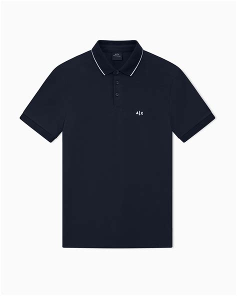Slim fit polo shirt with logo and piping | Armani Exchange