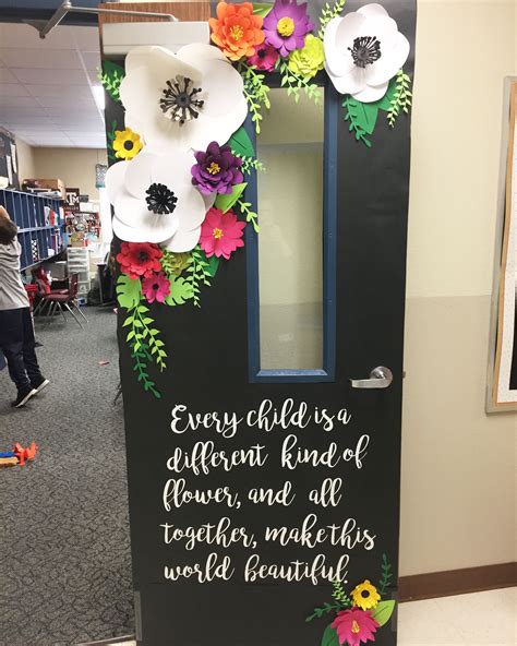 Floral classroom door | Door decorations classroom, Diy classroom ...
