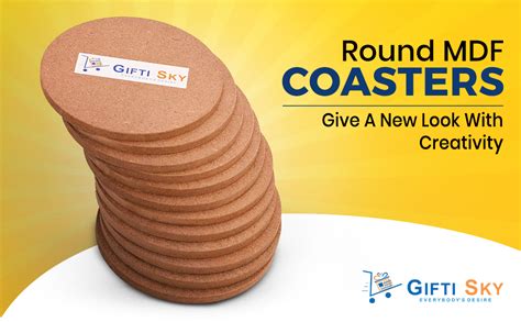 GIFTI SKY MDF Coasters Plain Round for Crafts, DIY, Artwork, Decoupage ...
