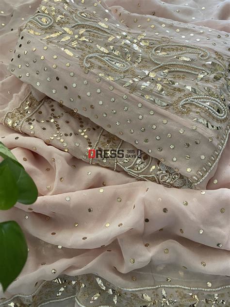 MasterPiece Pastel Pink Pearl Kamdani Anarkali Suit – Dress365days