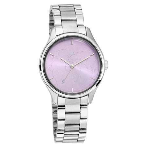 Buy Online Fastrack Tripster Quartz Analog Purple Dial Stainless Steel ...