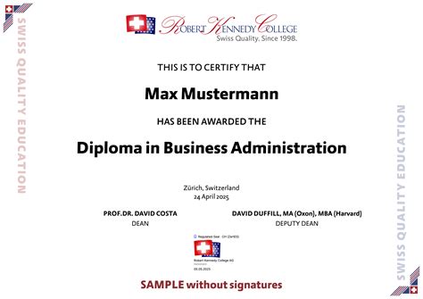 Diploma in Business Administration | Robert Kennedy College