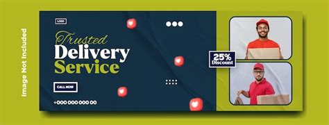 Delivery service ads cover template | Premium Vector