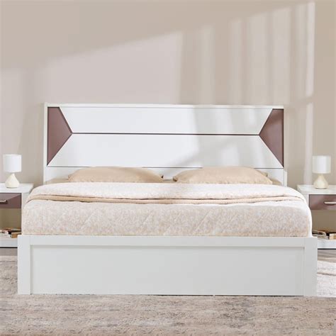 Buy Quadro Edge King Bed - White from Home Centre at just INR 59990.0