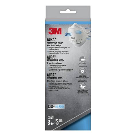 3M 3-Pack White Disposable N95 Painting Disposable Respirator 9205PP-3 ...