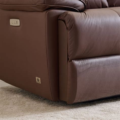 Buy Torino Half Leather 3-Seater Electric Recliner - Brown from Home ...