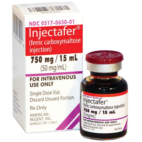 AMERICAN REGENT Injectafer (Ferric Carboxymaltose) Injection 750 mg ...