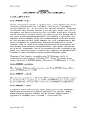 Fillable Online Appendix B TRINIDAD OWTS ORDINANCE GUIDELINES Fax Email ...