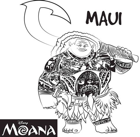 Collection of Maui Coloring Pages - Free Printable