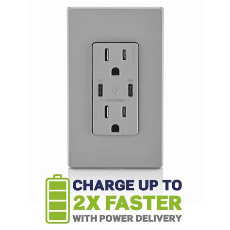Leviton 30W (6A) USB Dual Type-C/C Power Delivery India | Ubuy
