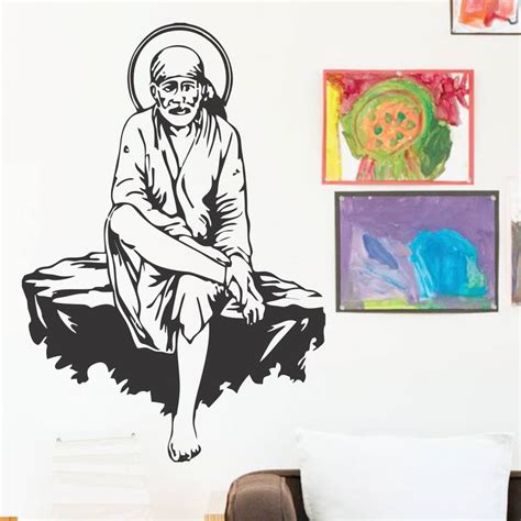 StickMe 100 cm Shirdi Sai Baba Wall Sticker - SM 283 Self Adhesive ...