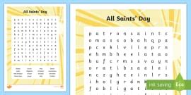 All Saints' Day Crossword Puzzle